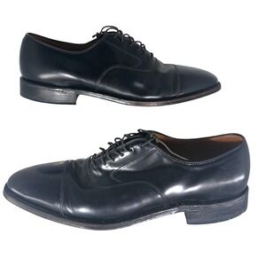 Johnston & Murphy Black Leather Oxford Dress Shoes Mens Size 8.5‎ 2AH